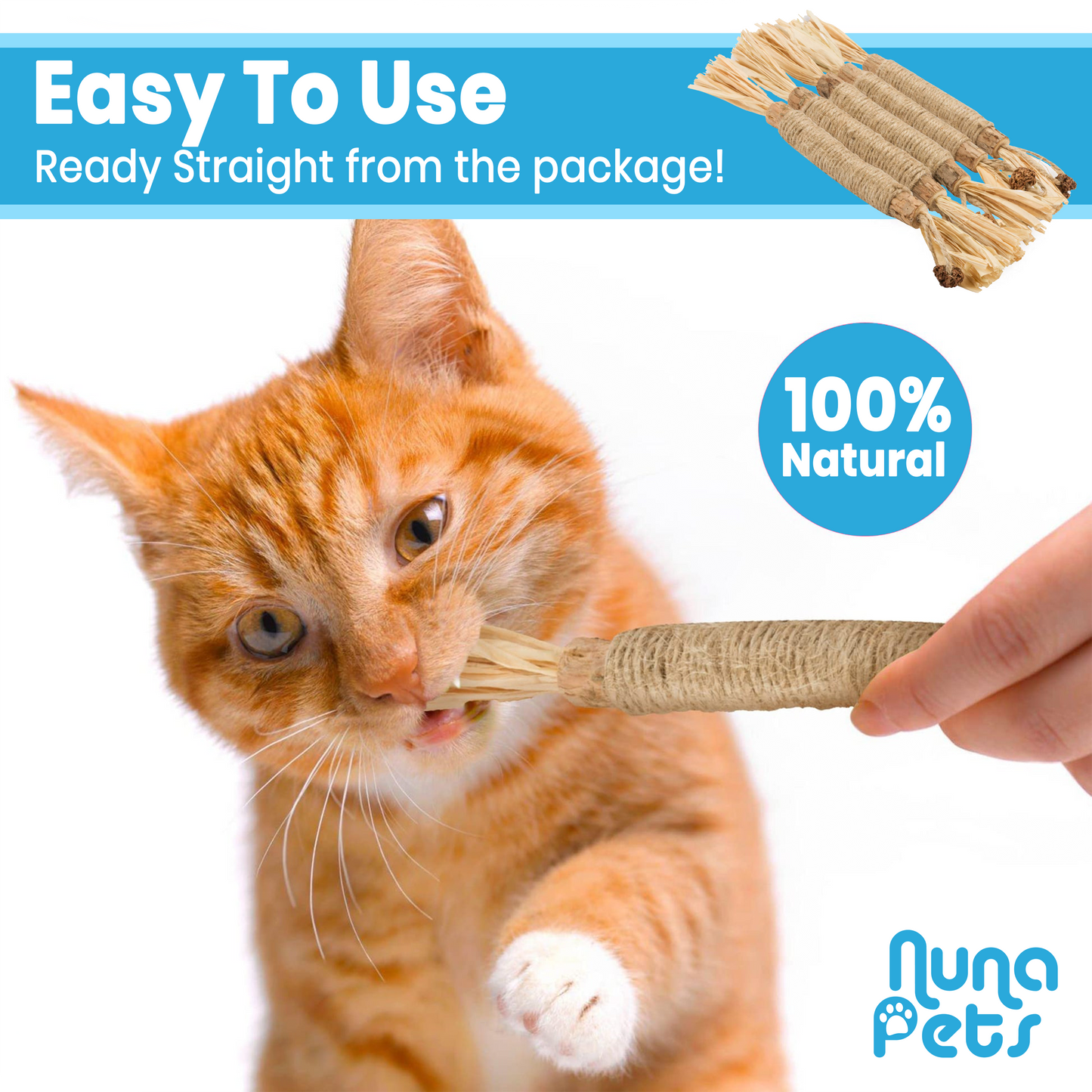 NunaPets® Natural Silvervine Stick Cat Chew Toy