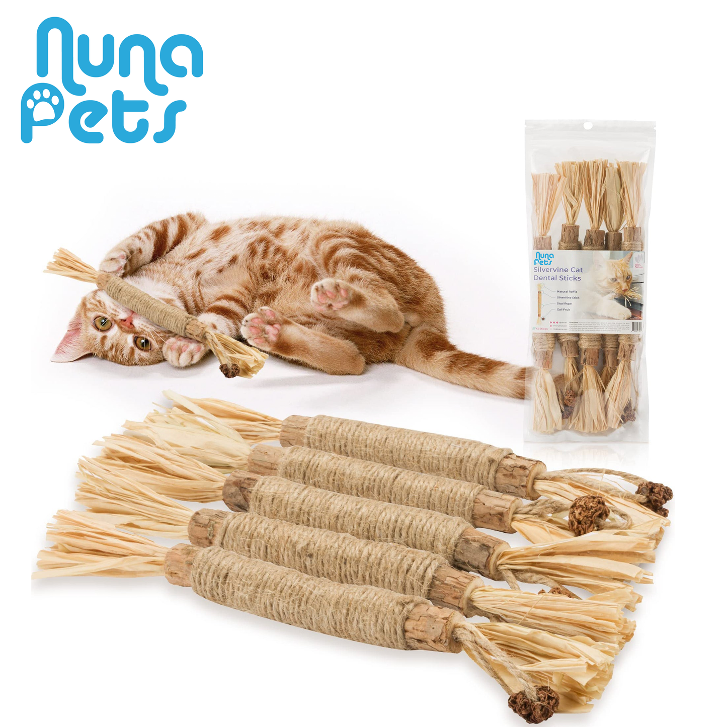 NunaPets® Natural Silvervine Stick Cat Chew Toy