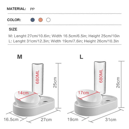 Pet Bowl With Food And Water Function